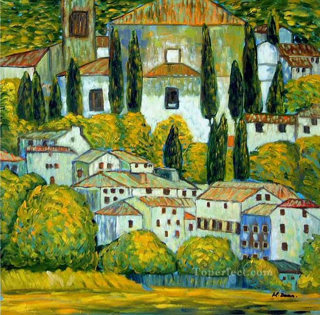 Chruch in Cassone Gustav Klimt landscape 2 Oil Paintings